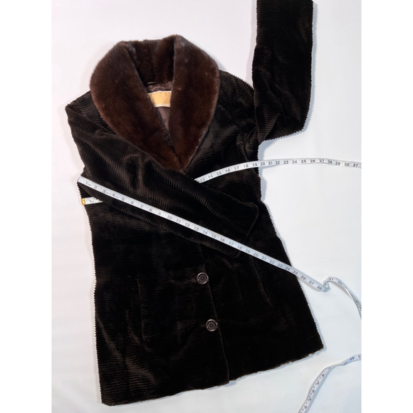 Michael Kors Womans Coat Mink Fut Genuine Brown Coat Size M - Picture 6 of 16